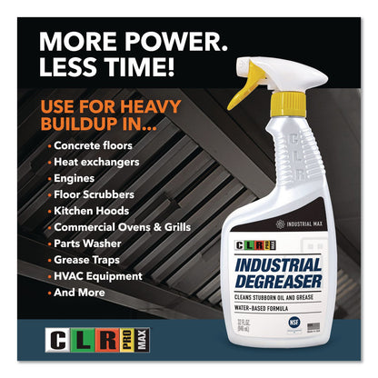 CLR PRO® MAX Industrial Degreaser, 32 oz Spray Bottle, 6/Carton (JELDGR32PROMCT)