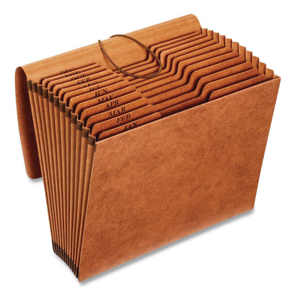 Pendaflex® Heavy-Duty Expanding File with Reinforced Flap, 12 Sections, Elastic Cord Closure, 1/3-Cut Tabs, Letter Size, Redrope (PFXR117MLHD)