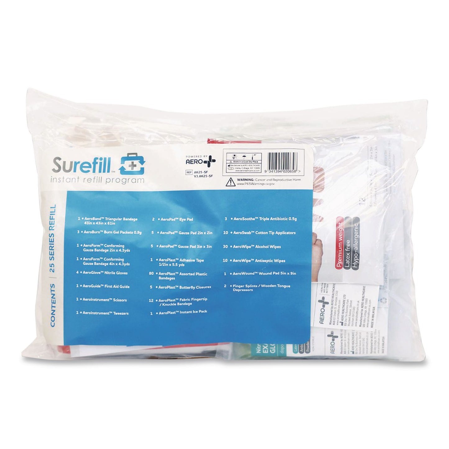 SUREFILL™ 25 Series All Purpose First Aid Kit Refill, 180 Pieces (AOHAK25SF)