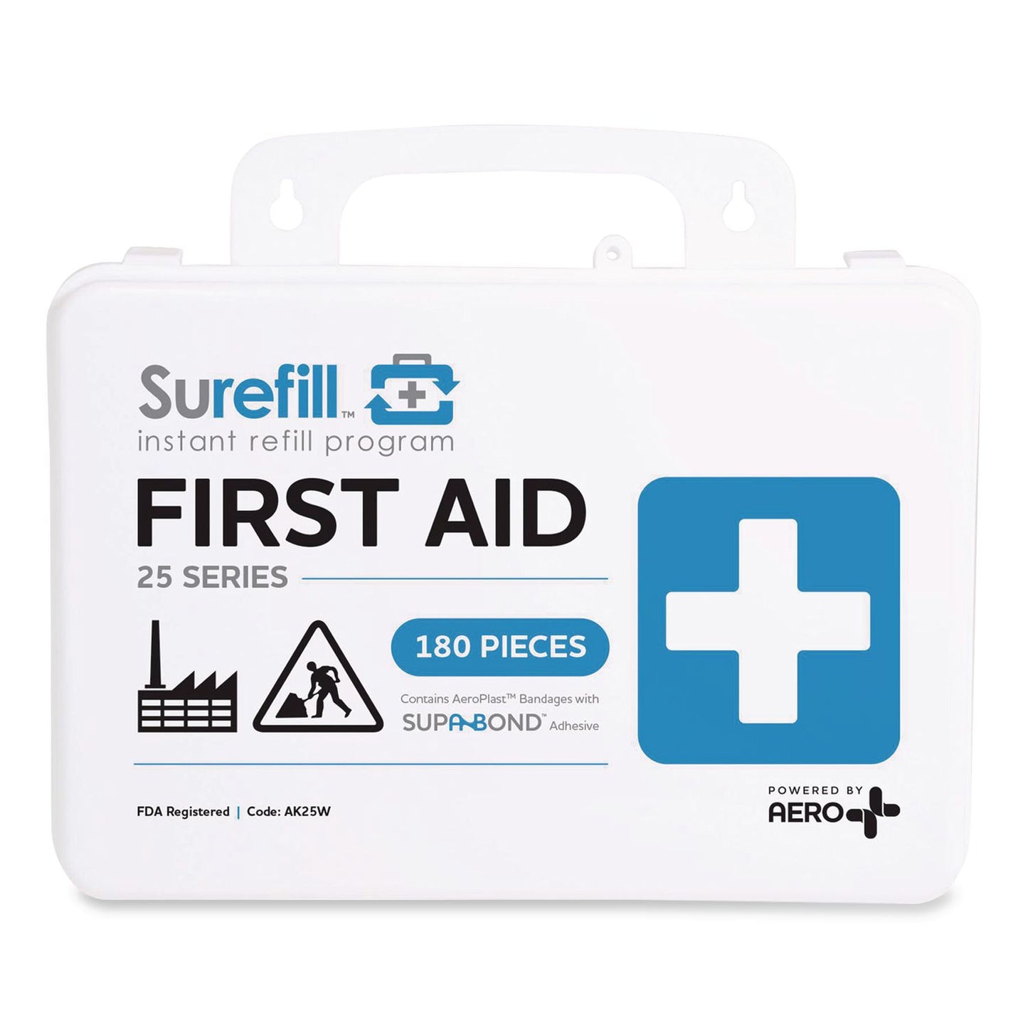 SUREFILL™ 25 Series All Purpose First Aid Kit, 180 Pieces, Plastic Case (AOHAK25W)