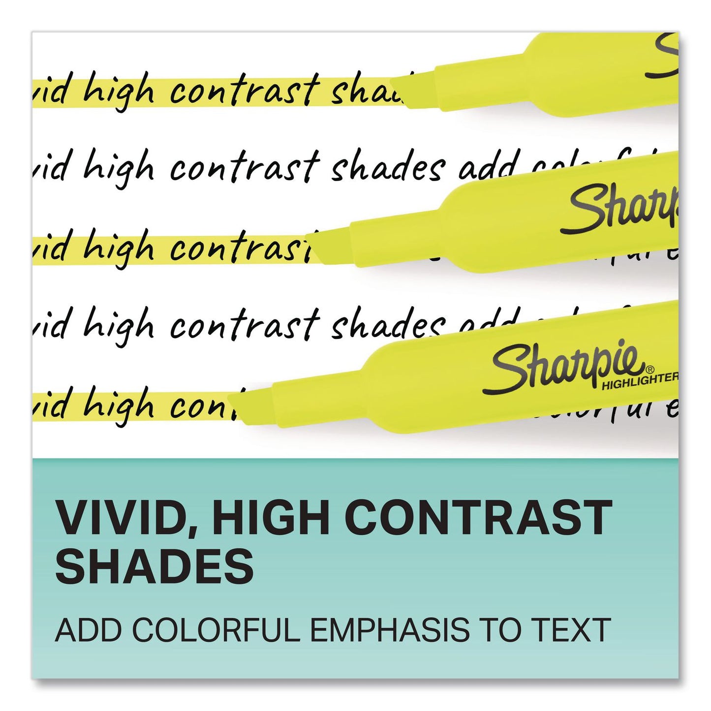 Sharpie® Tank Style Highlighters, Fluorescent Yellow Ink, Chisel Tip, Yellow Barrel, 2/Pack (SAN25162PP)