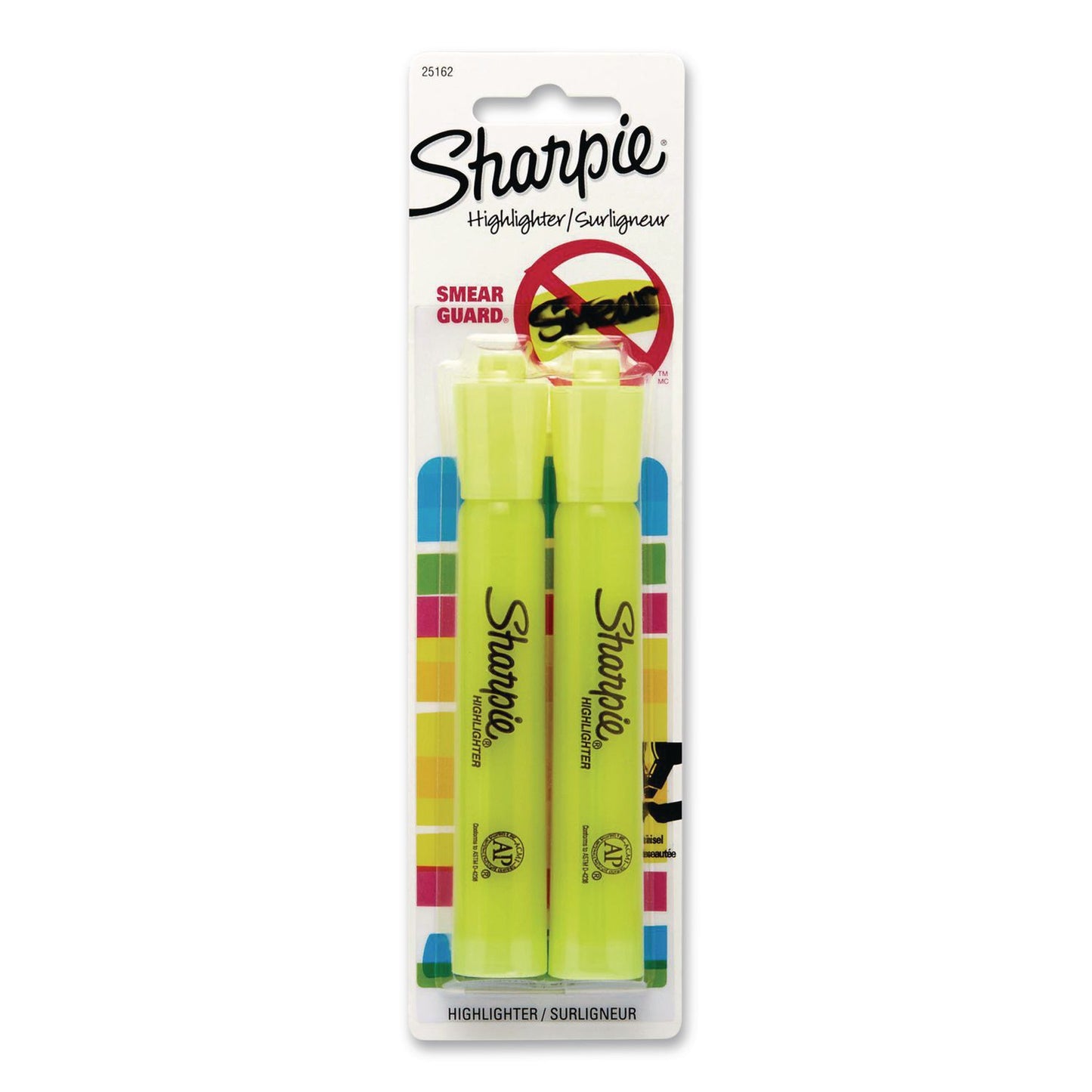 Sharpie® Tank Style Highlighters, Fluorescent Yellow Ink, Chisel Tip, Yellow Barrel, 2/Pack (SAN25162PP)