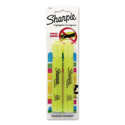 Sharpie® Tank Style Highlighters, Fluorescent Yellow Ink, Chisel Tip, Yellow Barrel, 2/Pack (SAN25162PP)