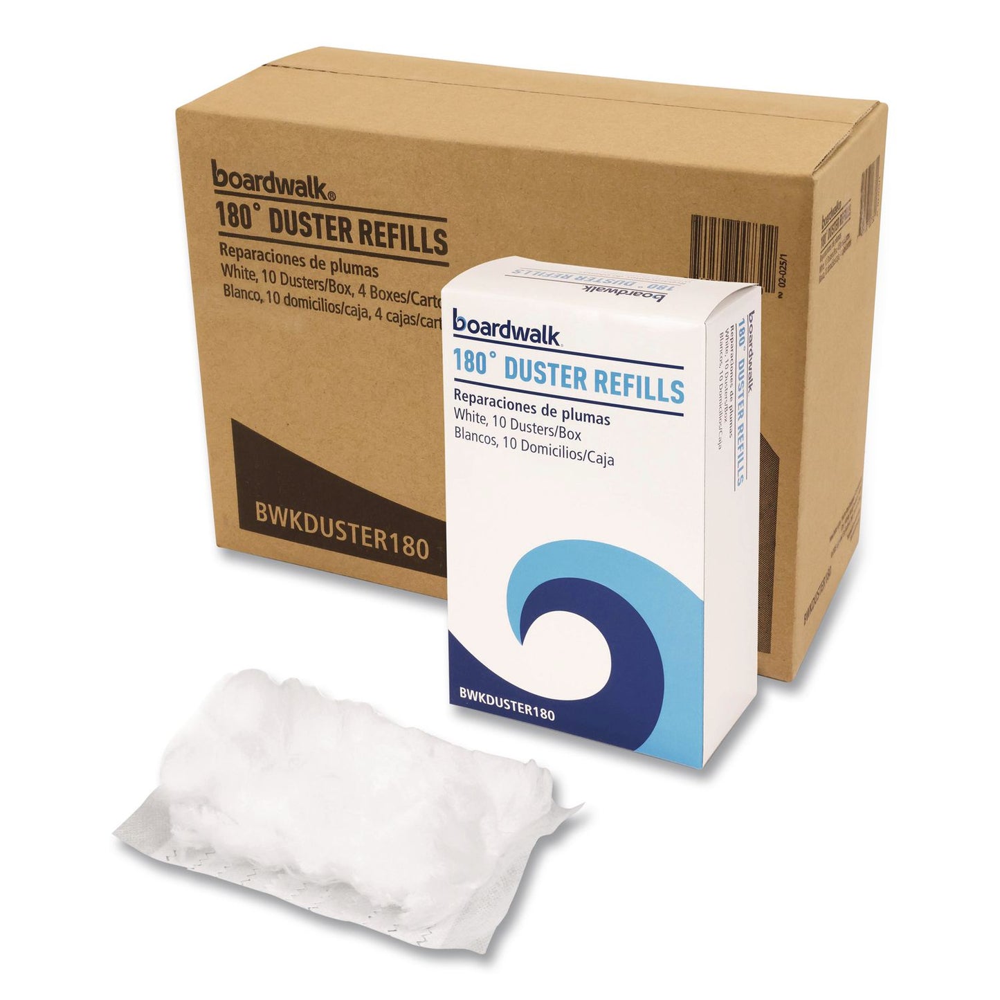 Boardwalk® 180 Duster Refills, Soft Fluffy Fibers, White, 10 Dusters/Box, 4 Boxes/Carton (BWKDUSTER180)