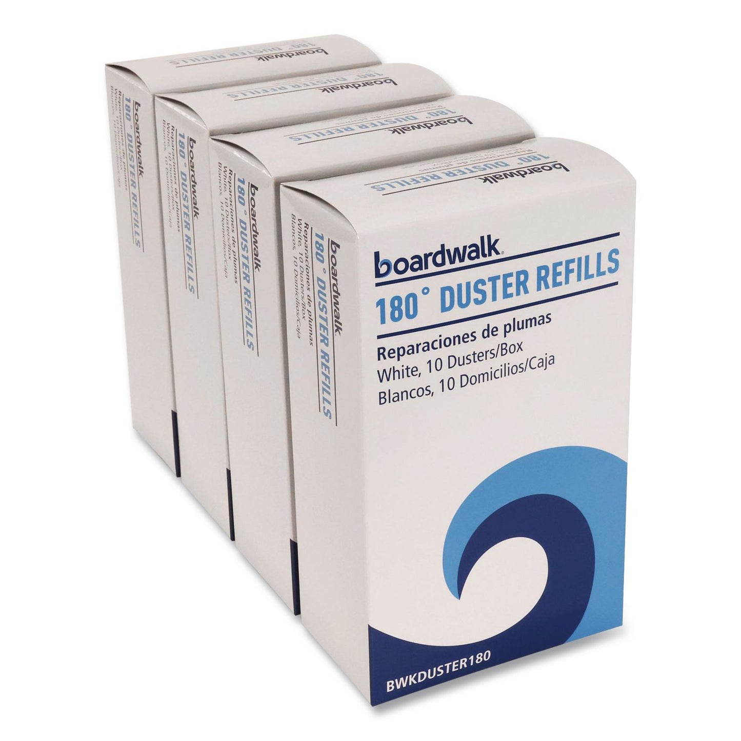 Boardwalk® 180 Duster Refills, Soft Fluffy Fibers, White, 10 Dusters/Box, 4 Boxes/Carton (BWKDUSTER180)
