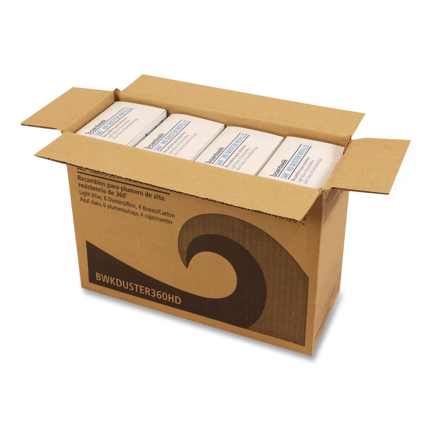 Boardwalk® 360 HD Duster Refills, Soft Fluffy Fibers, Light Blue, 6 Dusters/Box, 4 Boxes/Carton (BWKDUSTER360HD)