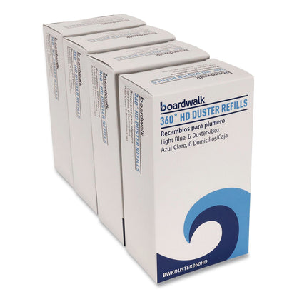 Boardwalk® 360 HD Duster Refills, Soft Fluffy Fibers, Light Blue, 6 Dusters/Box, 4 Boxes/Carton (BWKDUSTER360HD)