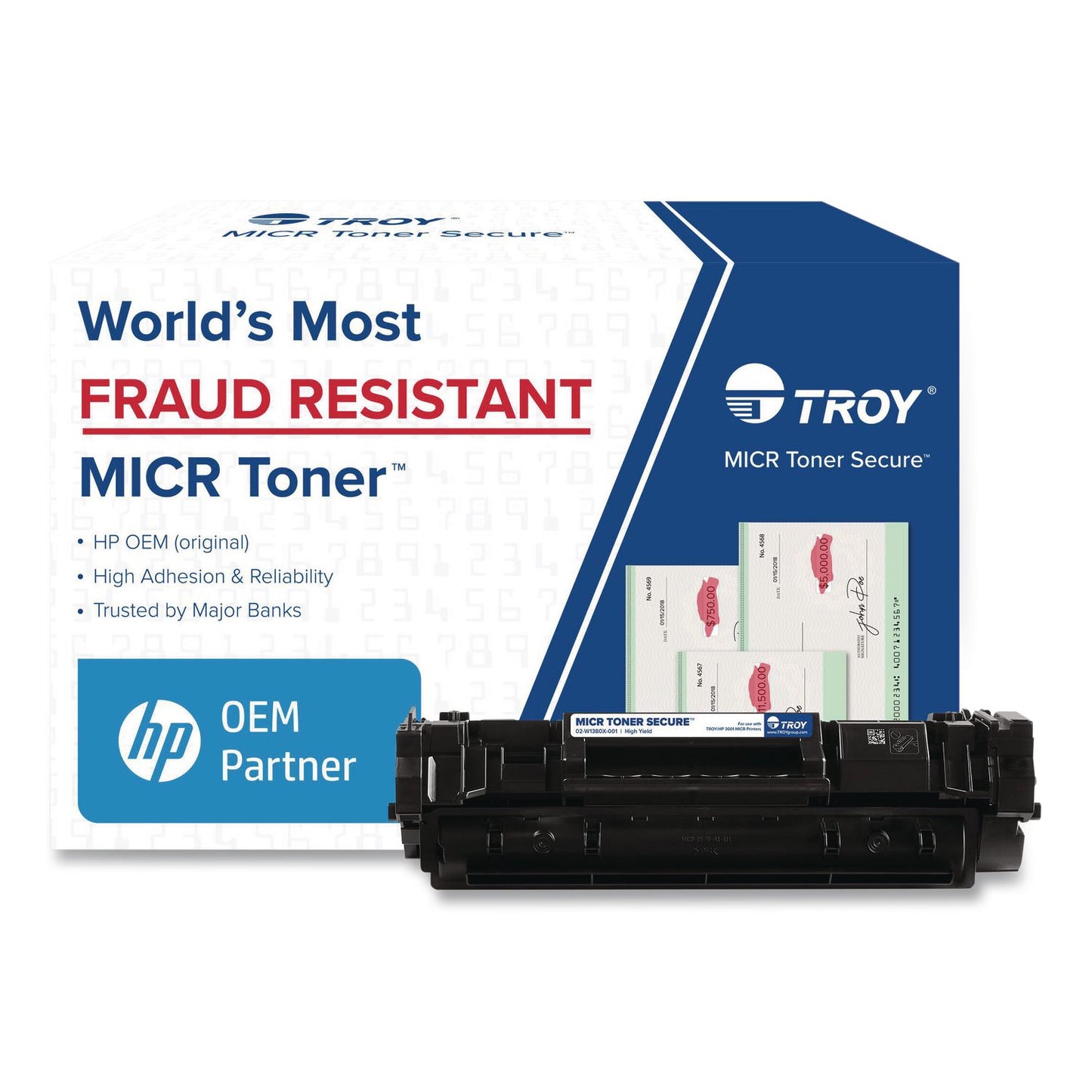 TROY® 02W1380X001 W1380X High-Yield MICR Toner Secure, Alternative for TROY/HP 02-W1380X-001, Black (TRS02W1380X001)
