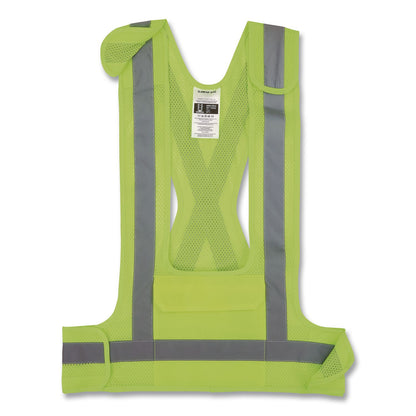 ergodyne® GloWear 8142BA Breakaway Type O Class 1 Hi-Vis Safety Vest, Polyester, Small/Medium, Lime (EGO27020)