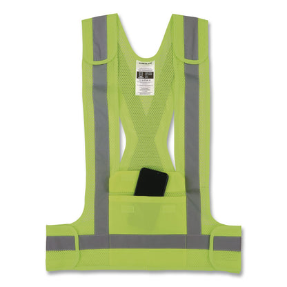 ergodyne® GloWear 8142BA Breakaway Type O Class 1 Hi-Vis Safety Vest, Polyester, Small/Medium, Lime (EGO27020)