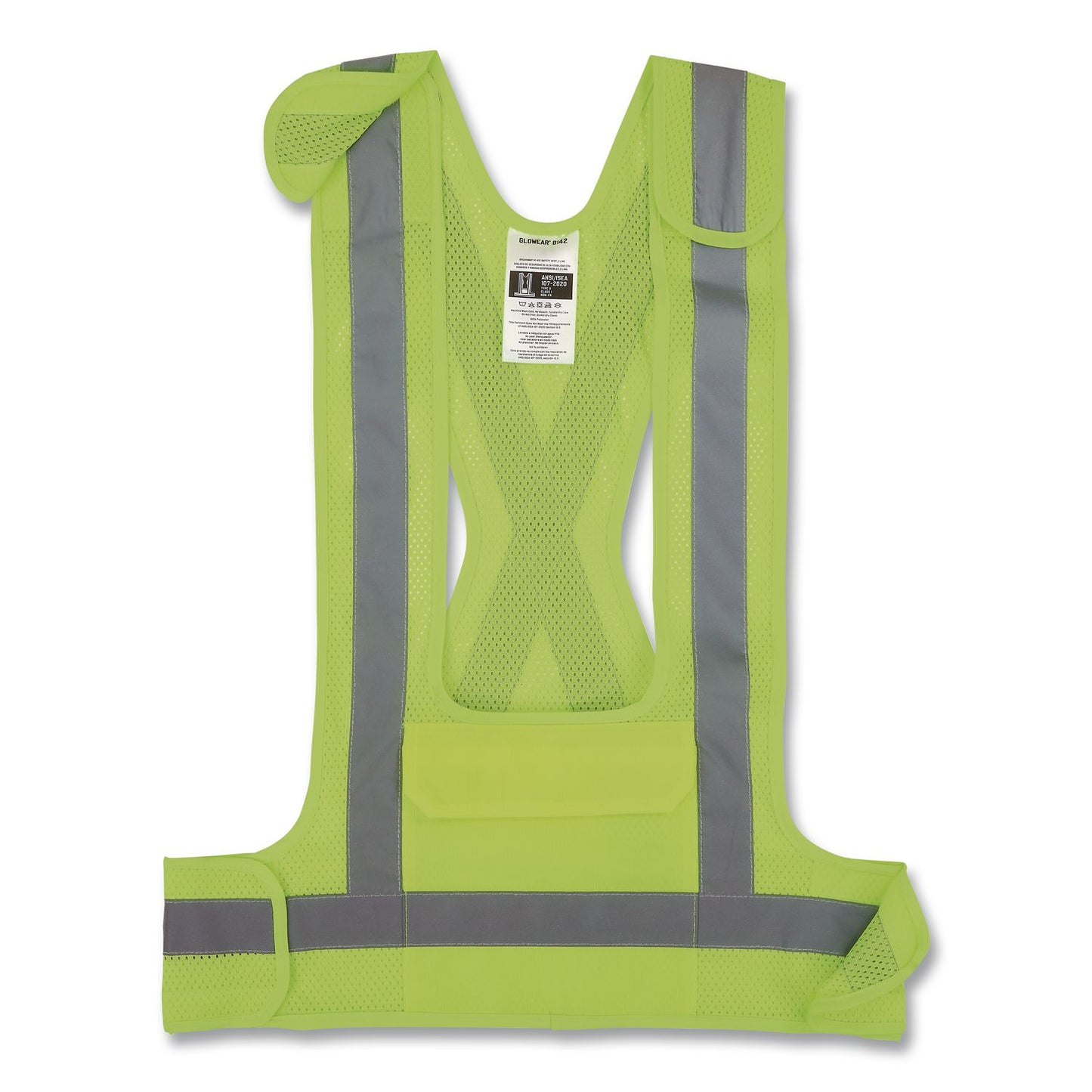ergodyne® GloWear 8142BA Type O Class 1 Breakaway Hi-Vis Safety Vest, Polyester, Large/X-Large, Lime (EGO27021)
