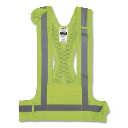 ergodyne® GloWear 8142BA Type O Class 1 Breakaway Hi-Vis Safety Vest, Polyester, Large/X-Large, Lime (EGO27021)