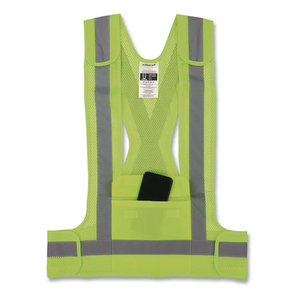 ergodyne® GloWear 8142BA Type O Class 1 Breakaway Hi-Vis Safety Vest, Polyester, Large/X-Large, Lime (EGO27021)