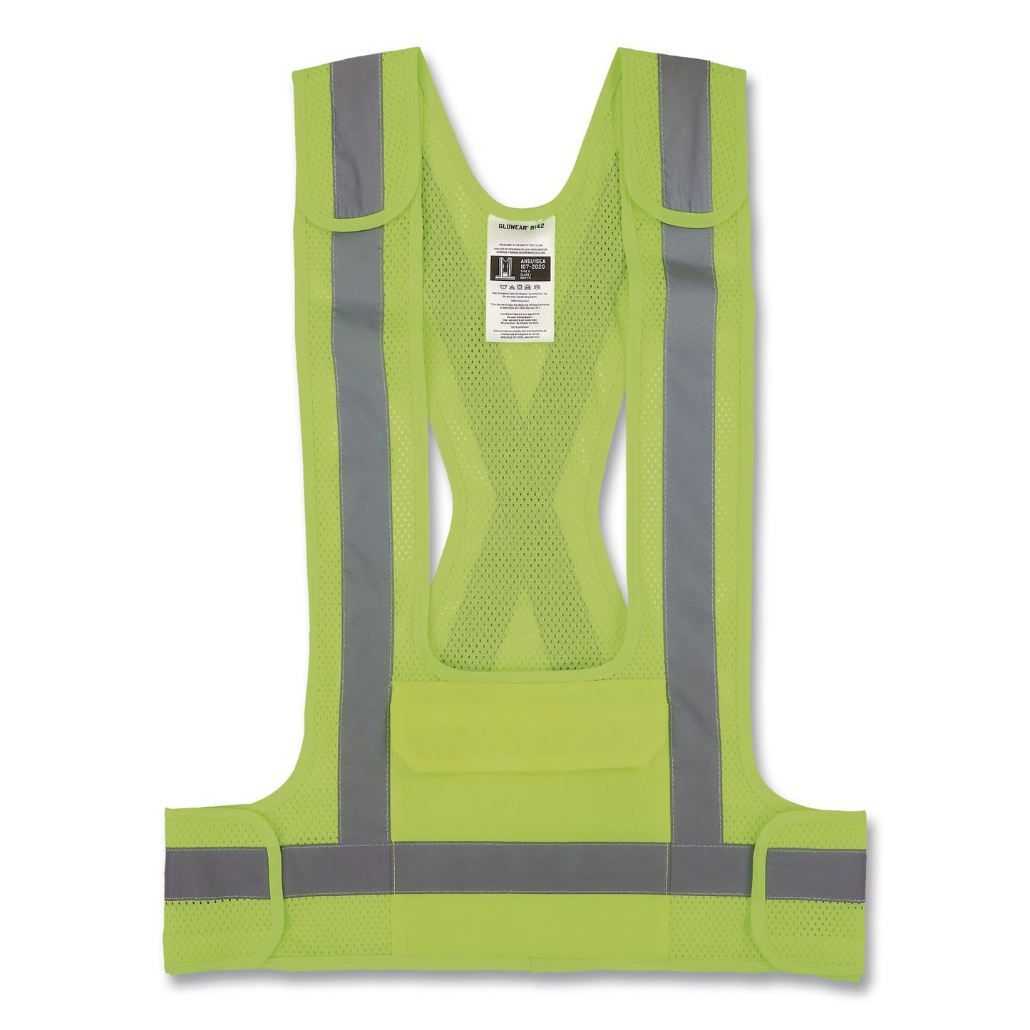ergodyne® GloWear 8142BA Type O Class 1 Breakaway Hi-Vis Safety Vest, Polyester, Large/X-Large, Lime (EGO27021)
