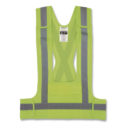 ergodyne® GloWear 8142BA Type O Class 1 Breakaway Hi-Vis Safety Vest, Polyester, Large/X-Large, Lime (EGO27021)