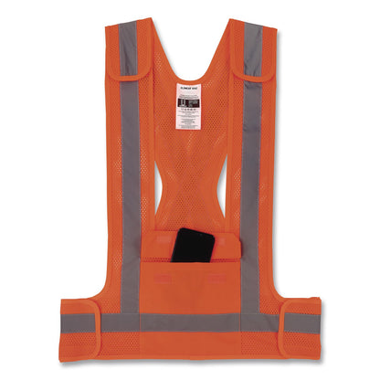 ergodyne® GloWear 8142BA Type O Class 1 Breakaway Hi-Vis Safety Vest, Polyester, Small/Medium, Orange (EGO27022)
