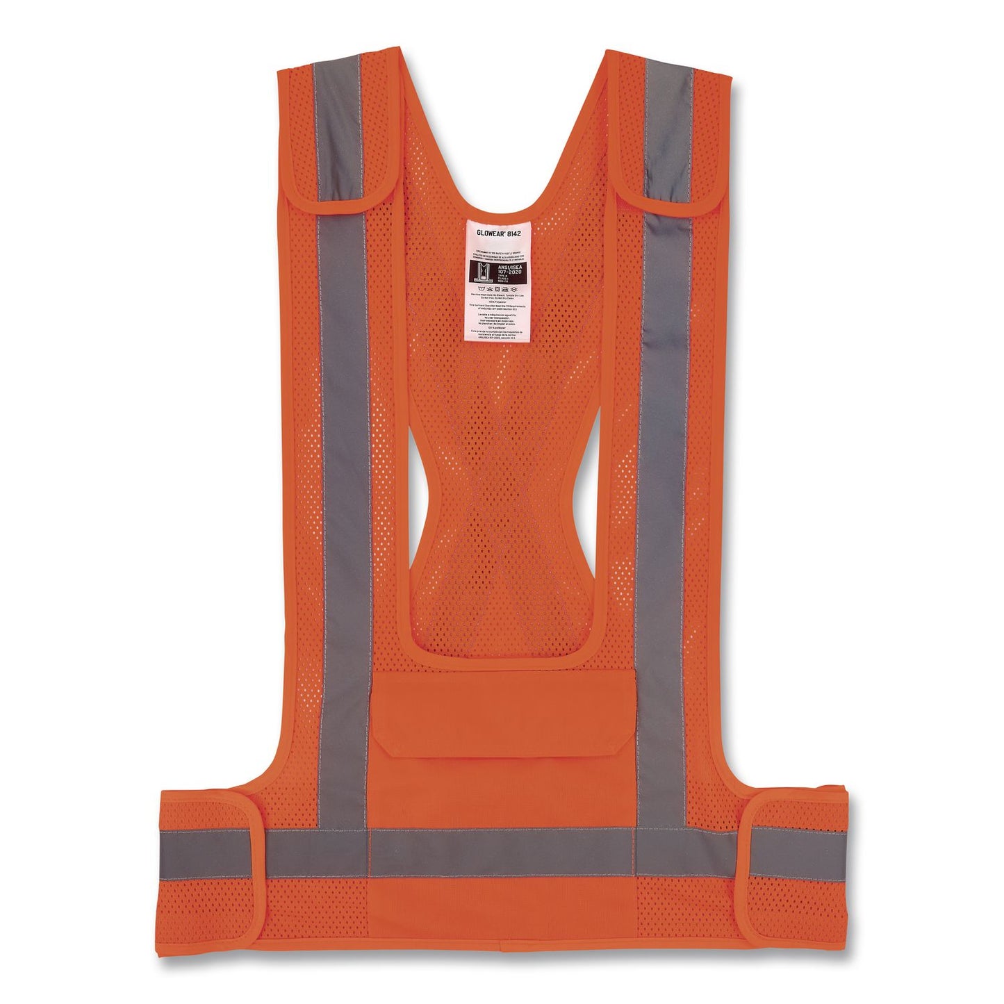ergodyne® GloWear 8142BA Type O Class 1 Breakaway Hi-Vis Safety Vest, Polyester, Small/Medium, Orange (EGO27022)