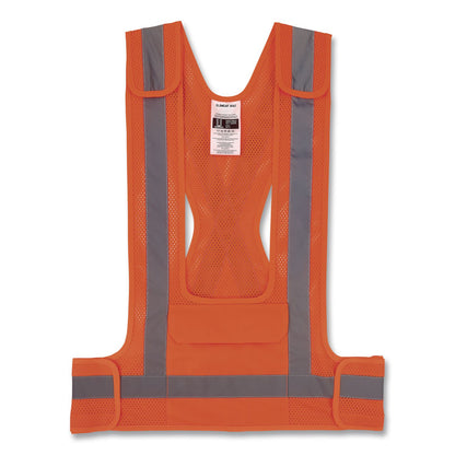 ergodyne® GloWear 8142BA Type O Class 1 Breakaway Hi-Vis Safety Vest, Polyester, Large/X-Large, Orange (EGO27023)