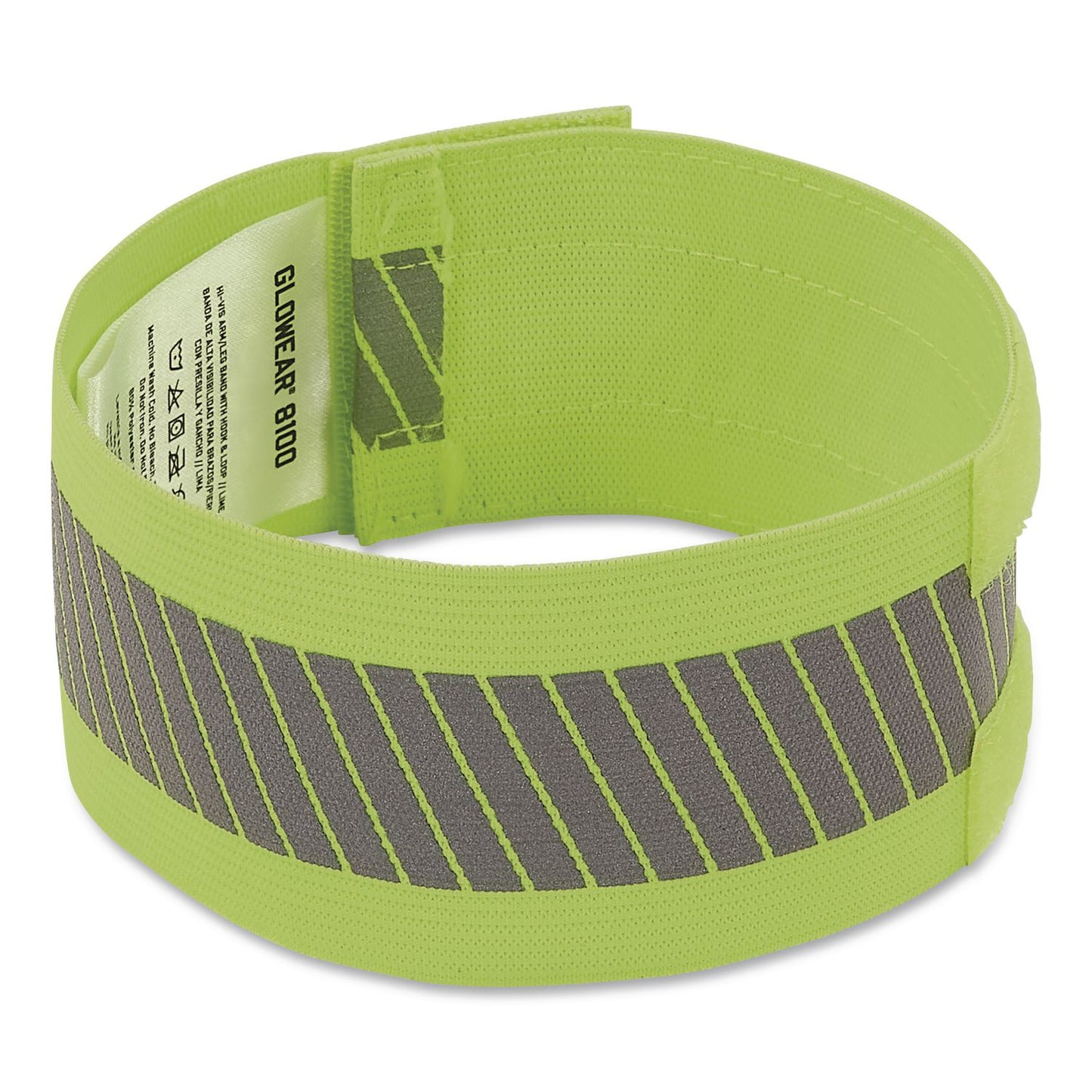 ergodyne® GloWear 8100 Hi-Vis Arm/Leg Band with Hook and Loop, Large/X-Large, Lime, 2/Pack (EGO29018)