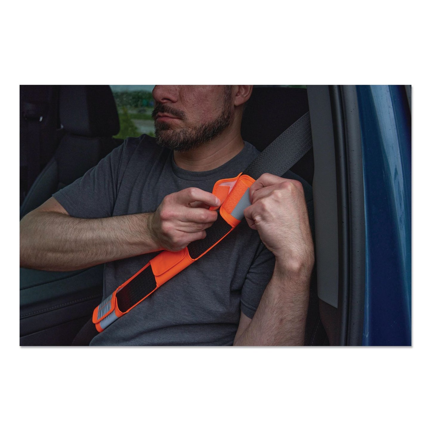 ergodyne® GloWear 8105 Hi-Vis Seat Belt Cover, 2.17" x 16.54", Orange (EGO29035)