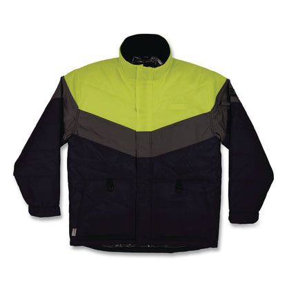 ergodyne® N-Ferno 6464 Insulated Freezer Jacket with AmpliFIRE Heat Reflective Lining, X-Small, Navy (EGO41131)