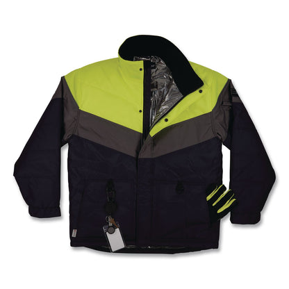 ergodyne® N-Ferno 6464 Insulated Freezer Jacket with AmpliFIRE Heat Reflective Lining, Medium, Navy (EGO41133)