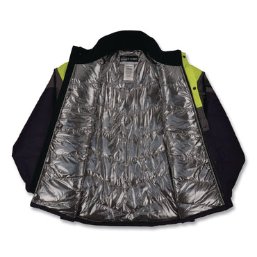 ergodyne® N-Ferno 6464 Insulated Freezer Jacket with AmpliFIRE Heat Reflective Lining, Large, Navy (EGO41134)