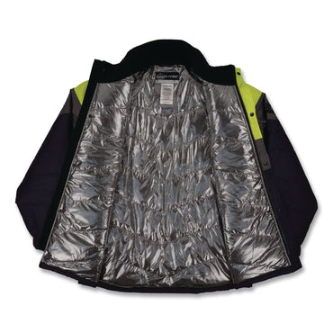 ergodyne® N-Ferno 6464 Insulated Freezer Jacket with AmpliFIRE Heat Reflective Lining, X-Large, Navy (EGO41135)