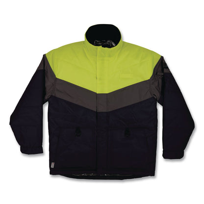 ergodyne® N-Ferno 6464 Insulated Freezer Jacket with AmpliFIRE Heat Reflective Lining, X-Large, Navy (EGO41135)