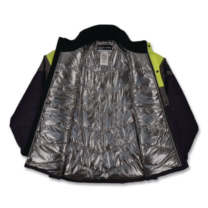 ergodyne® N-Ferno 6464 Insulated Freezer Jacket with AmpliFIRE Heat Reflective Lining, 2X-Large, Navy (EGO41136)