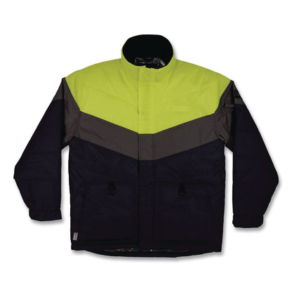 ergodyne® N-Ferno 6464 Insulated Freezer Jacket with AmpliFIRE Heat Reflective Lining, 2X-Large, Navy (EGO41136)