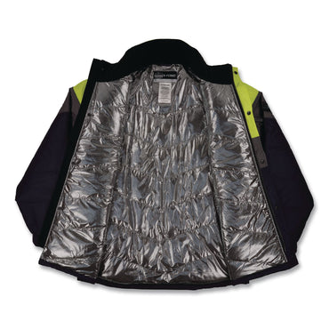 ergodyne® N-Ferno 6464 Insulated Freezer Jacket with AmpliFIRE Heat Reflective Lining, 3X-Large, Navy (EGO41137)