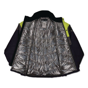 ergodyne® N-Ferno 6464 Insulated Freezer Jacket with AmpliFIRE Heat Reflective Lining, 5X-Large, Navy (EGO41139)