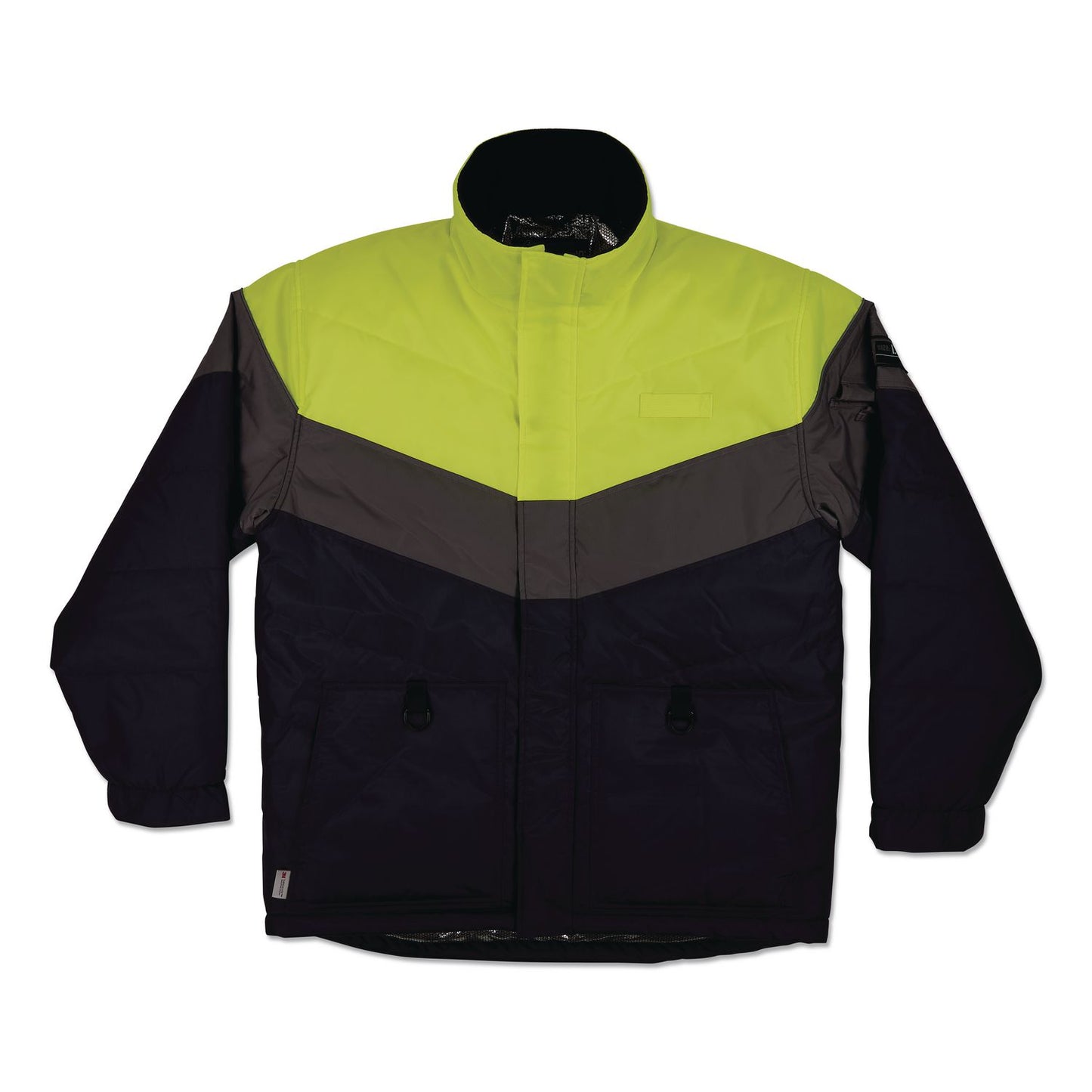 ergodyne® N-Ferno 6464 Insulated Freezer Jacket with AmpliFIRE Heat Reflective Lining, 5X-Large, Navy (EGO41139)