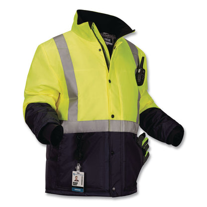 ergodyne® N-Ferno 6478 Class 2 Hi-Vis Freezer Jacket, 3X-Large, Lime (EGO41277)