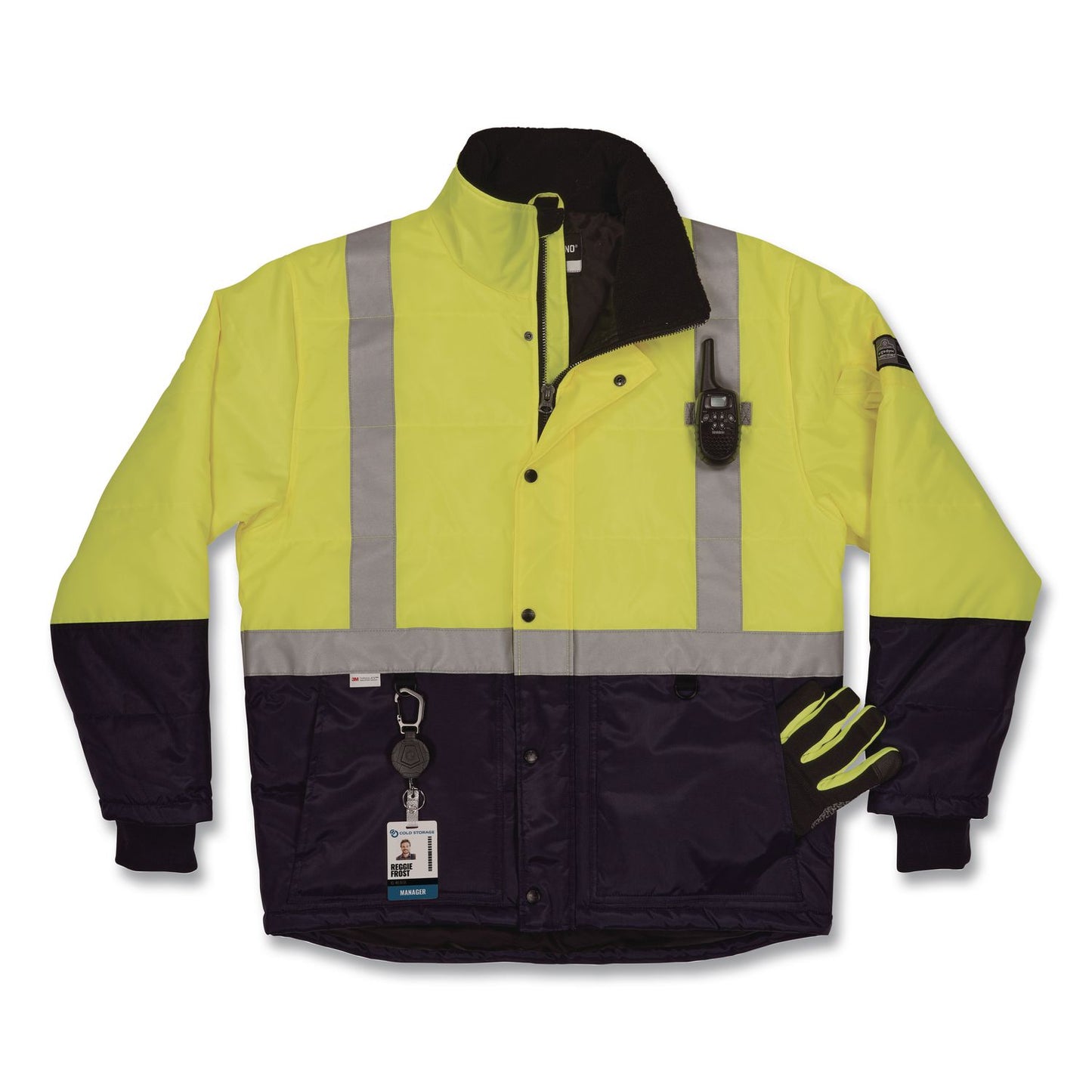 ergodyne® N-Ferno 6478 Class 2 Hi-Vis Freezer Jacket, 5X-Large, Lime (EGO41279)