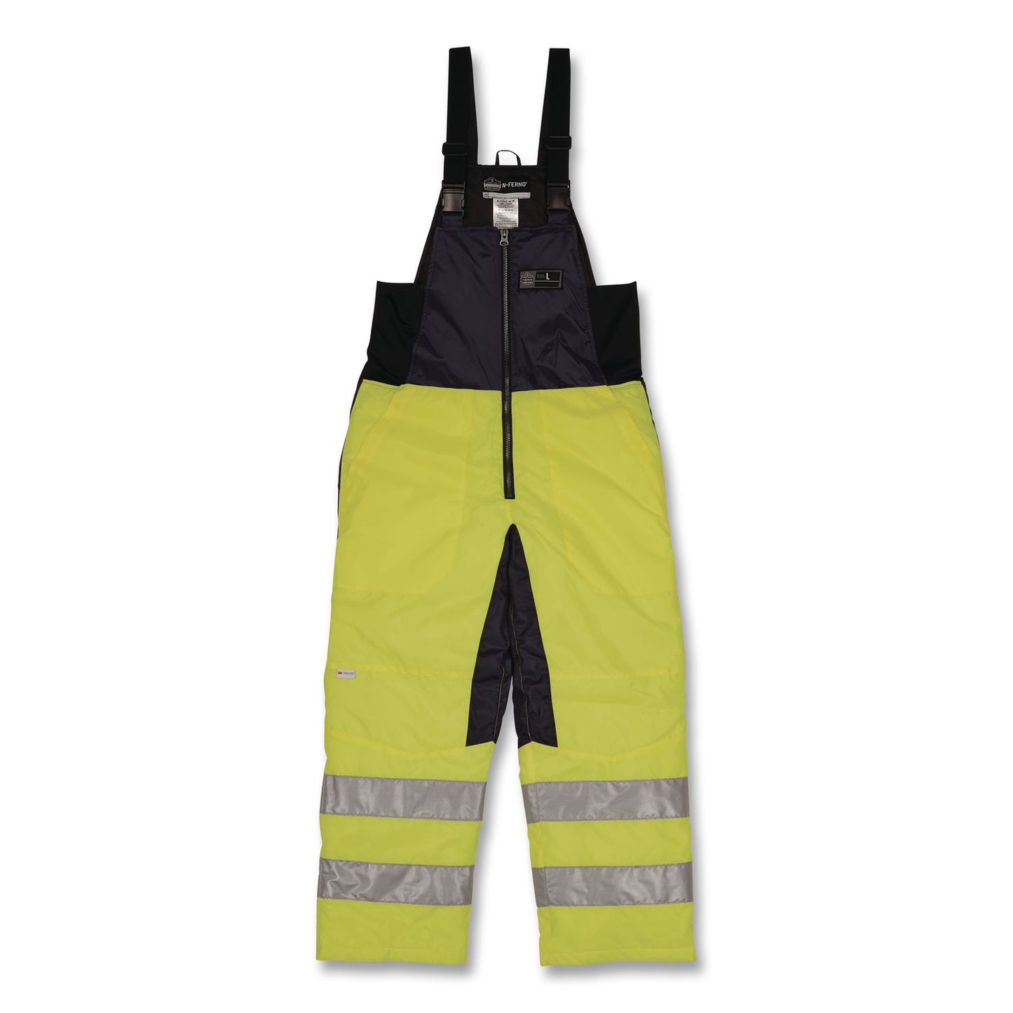 ergodyne® N-Ferno 6479 Hi-Vis Freezer Bib Overalls, X-Small, Lime (EGO41281)