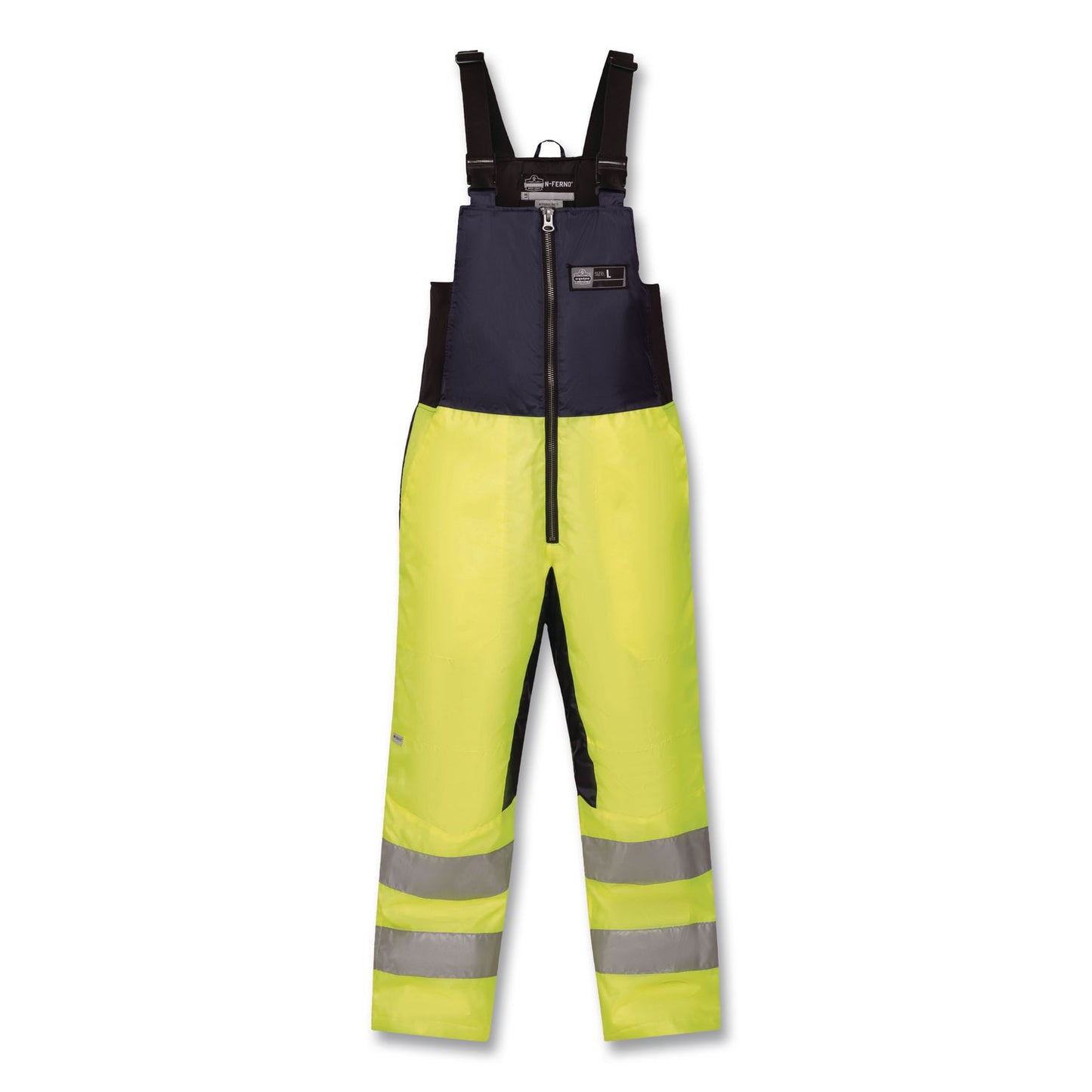 ergodyne® N-Ferno 6479 Hi-Vis Freezer Bib Overalls, Small, Lime (EGO41282)