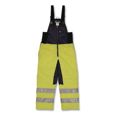 ergodyne® N-Ferno 6479 Hi-Vis Freezer Bib Overalls, Large, Lime (EGO41284)