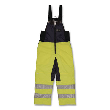 ergodyne® N-Ferno 6479 Hi-Vis Freezer Bib Overalls, 2X-Large, Lime (EGO41286)