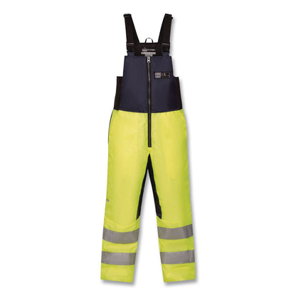 ergodyne® N-Ferno 6479 Hi-Vis Freezer Bib Overalls, 2X-Large, Lime (EGO41286)