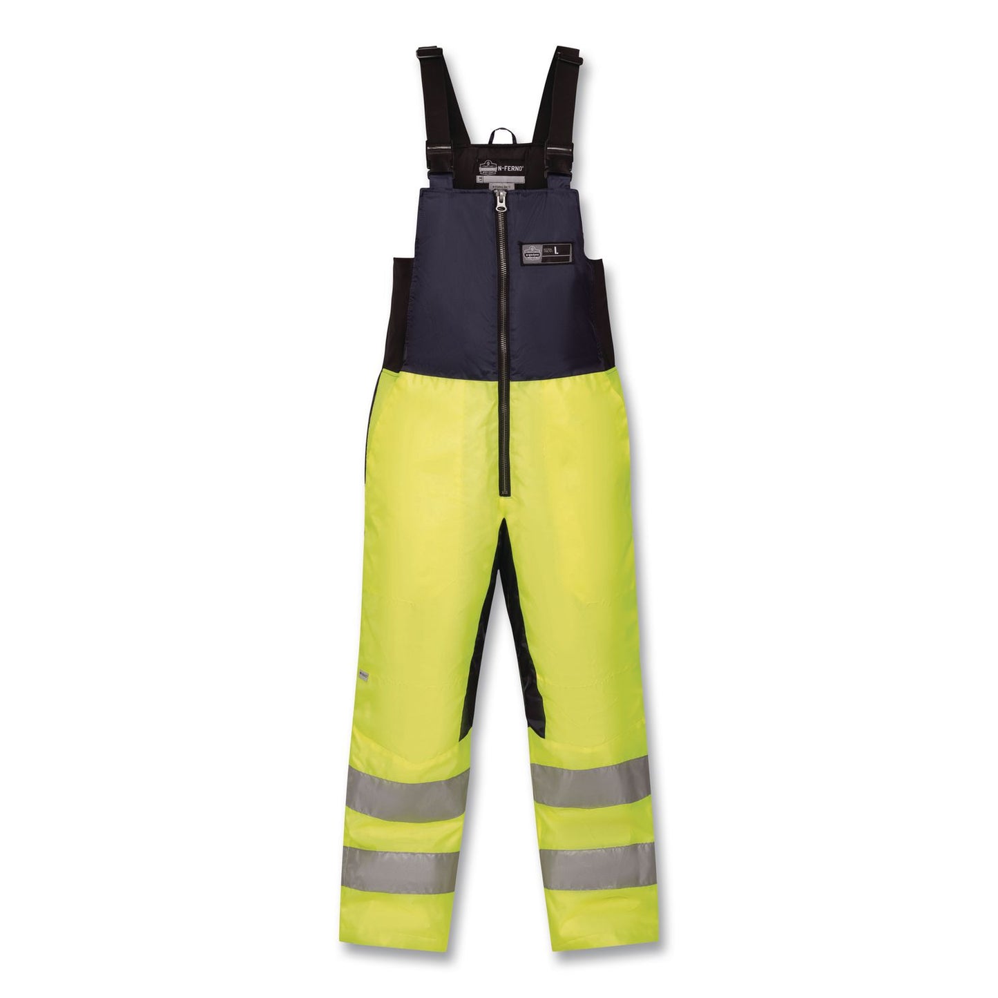 ergodyne® N-Ferno 6479 Hi-Vis Freezer Bib Overalls, 3X-Large, Lime (EGO41287)