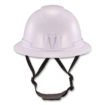 ergodyne® Skullerz 8963 Full Brim Class E Safety Helmet, 6-Point Rachet Suspension, Full Brim, White (EGO60540)