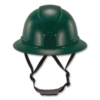 ergodyne® Skullerz 8963 Full Brim Class E Safety Helmet, 6-Point Rachet Suspension, Full Brim, Green (EGO60545)