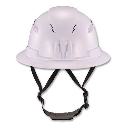 ergodyne® Skullerz 8964 Full Brim Class C Safety Helmet, 6-Point Ratchet Suspension, White (EGO60560)