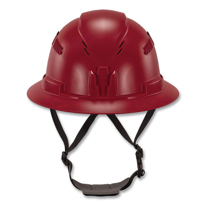 ergodyne® Skullerz 8964 Full Brim Class C Safety Helmet, 6-Point Ratchet Suspension, Red (EGO60564)