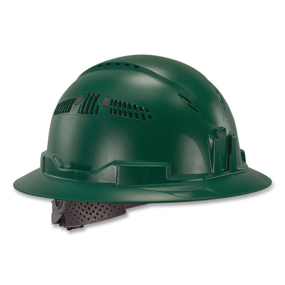 ergodyne® Skullerz 8964 Full Brim Class C Safety Helmet, 6-Point Ratchet Suspension, Green (EGO60565)