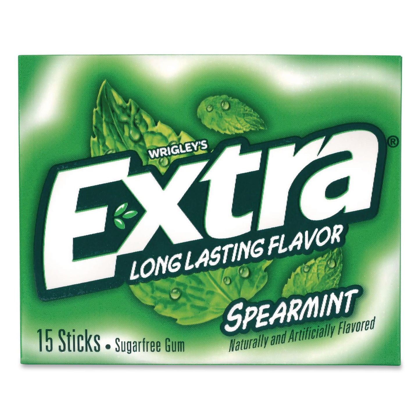 Wrigley's® Extra Spearmint Sugar-Free Gum, Spearmint, 15 Sticks/Pack, 10 Packs/Carton (GRR22002638)