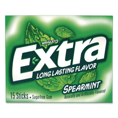 Wrigley's® Extra Spearmint Sugar-Free Gum, Spearmint, 15 Sticks/Pack, 10 Packs/Carton (GRR22002638)