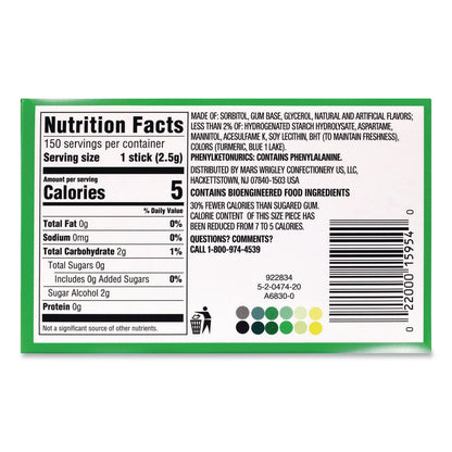 Wrigley's® Extra Spearmint Sugar-Free Gum, Spearmint, 15 Sticks/Pack, 10 Packs/Carton (GRR22002638)